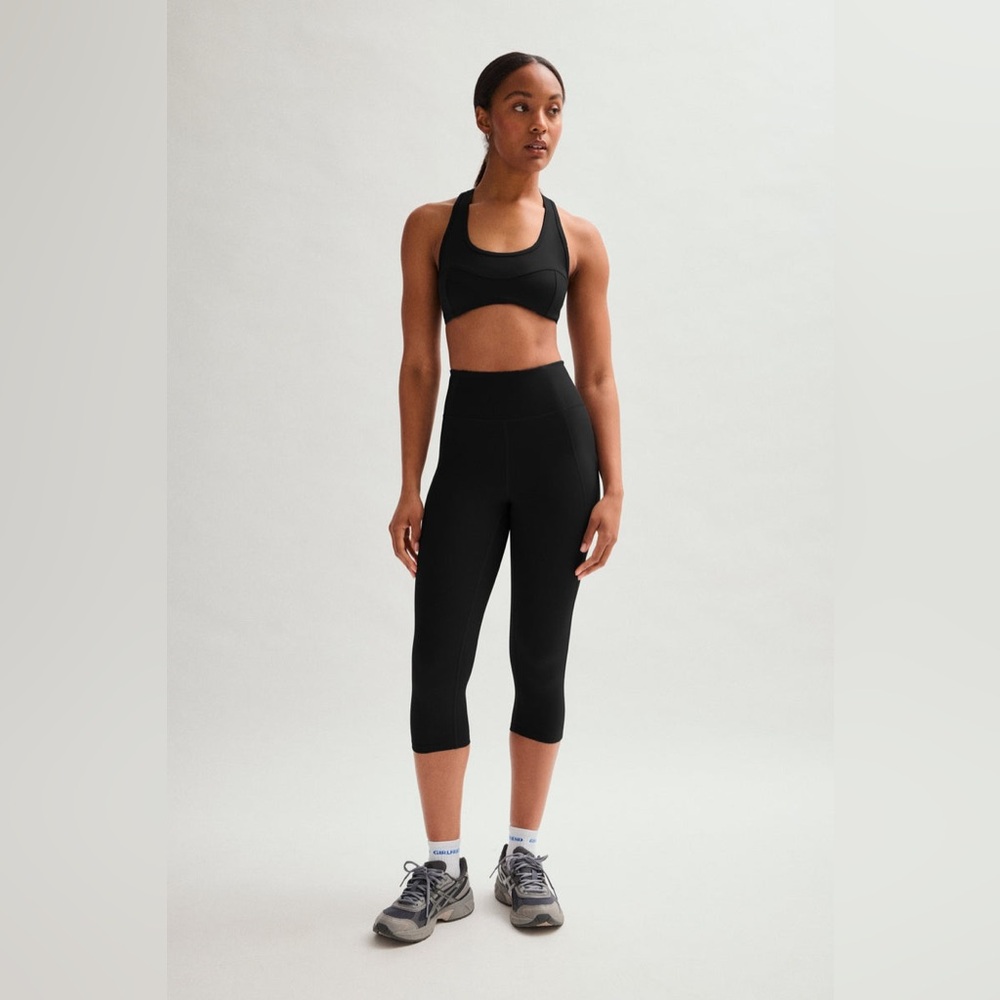 Girlfriend Collective Black Compressive High-Rise Capri